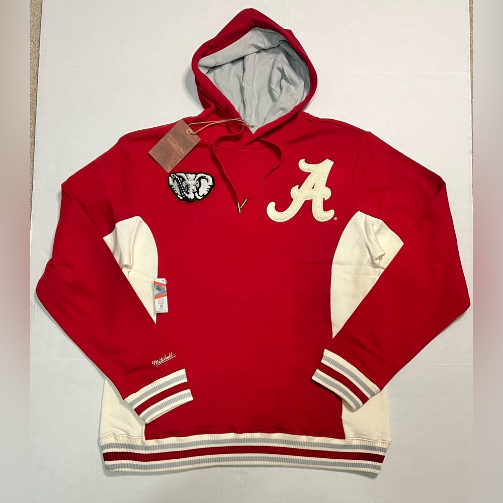 Alabama Crimson Tide Mitchell & Ness Heavyweight Hoodie Sizes L, XL & 2XL Avail